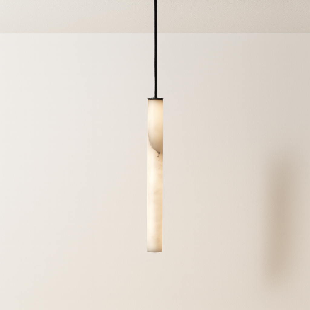 Luminária Pendente Moderna Minimalista LED Mármore Fuzi