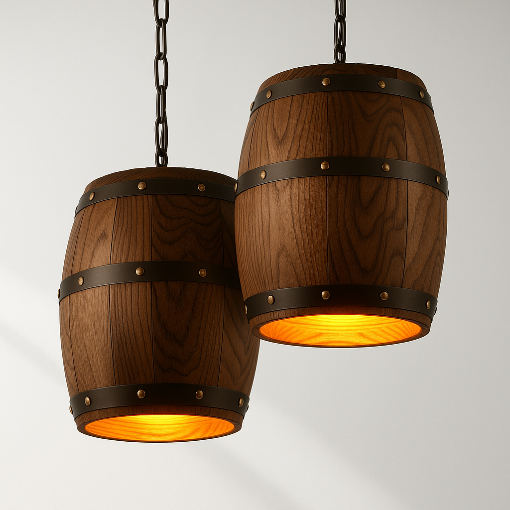 Luminária Pendente Moderna Minimalista Madeira Luff