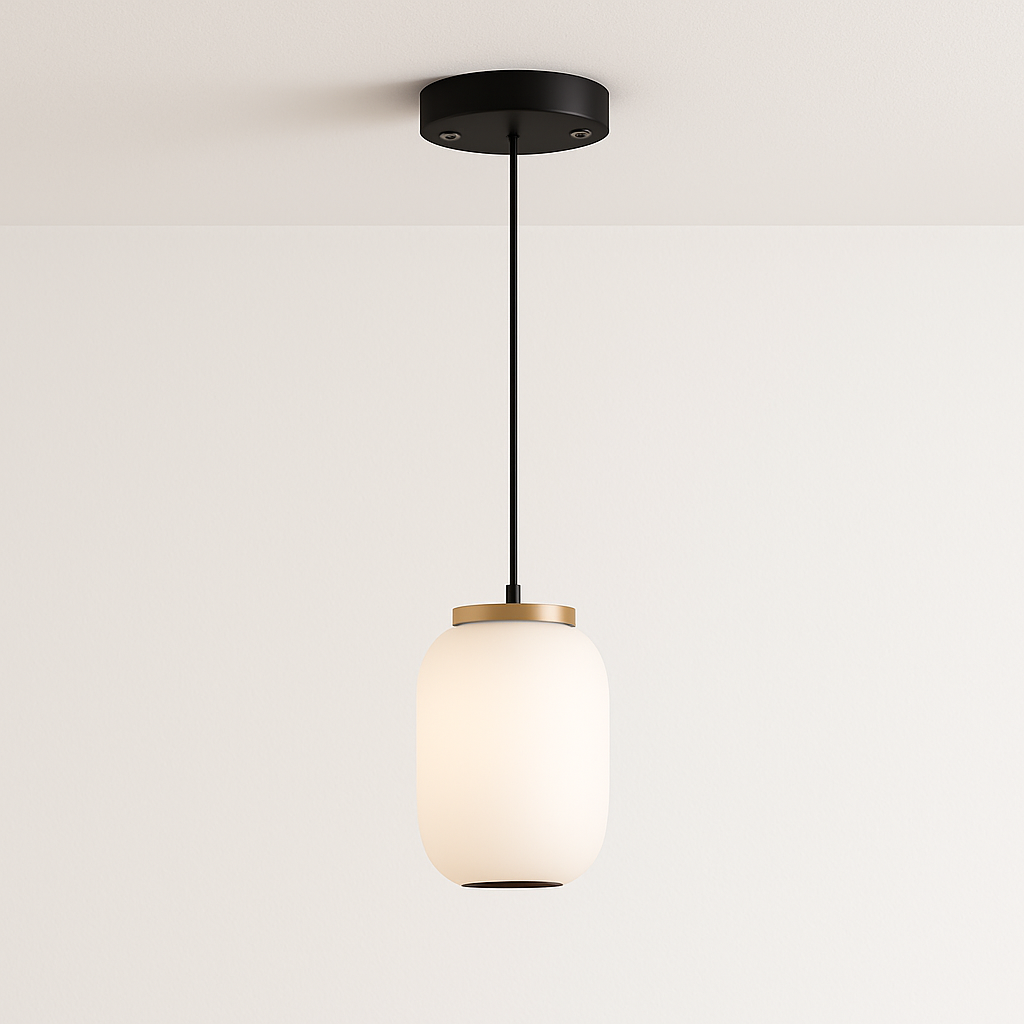 Luminária Pendente Moderna Minimalista LED Vidro Polia