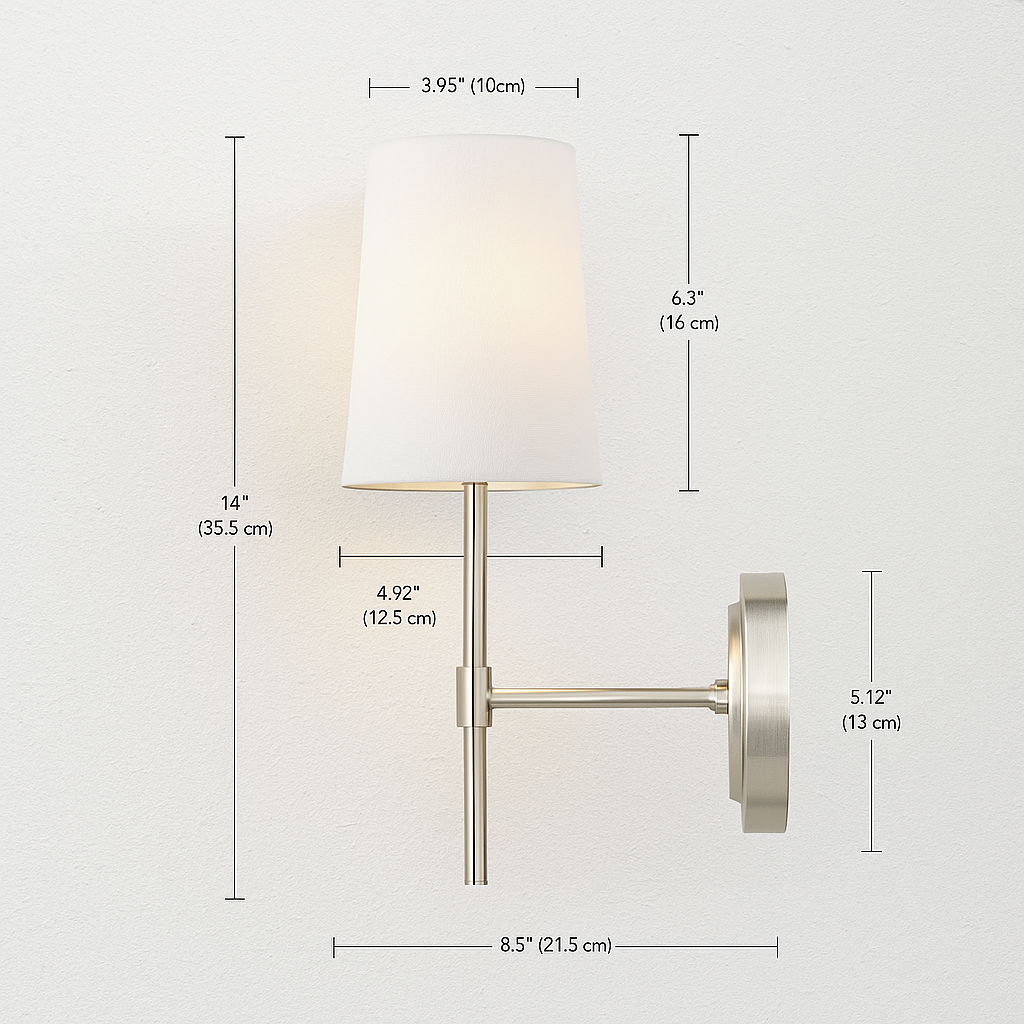 Luminária Arandela Moderna Clássica Metal Cúpula Seul