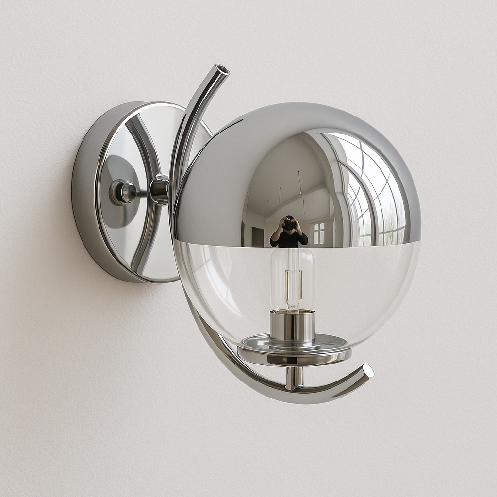 Luminária Arandela Moderna Minimalista Globo de Vidro Half