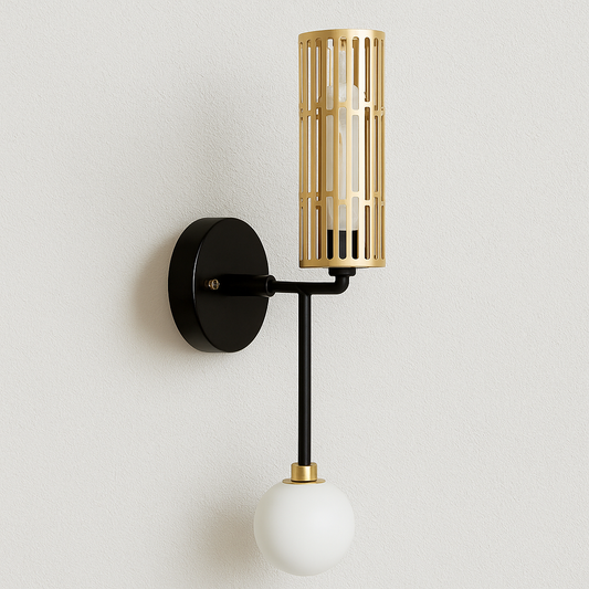 Luminária Arandela Moderna Minimalista Metal Globo Bola Vidro Ripple