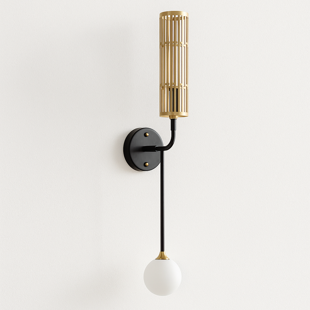 Luminária Arandela Moderna Minimalista Metal Globo Bola Vidro Ripple