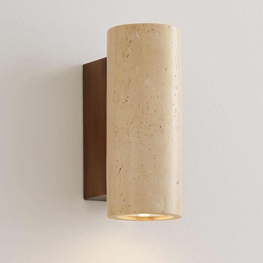 Luminária Arandela Moderna Minimalista LED Mármore Travertino Zitta