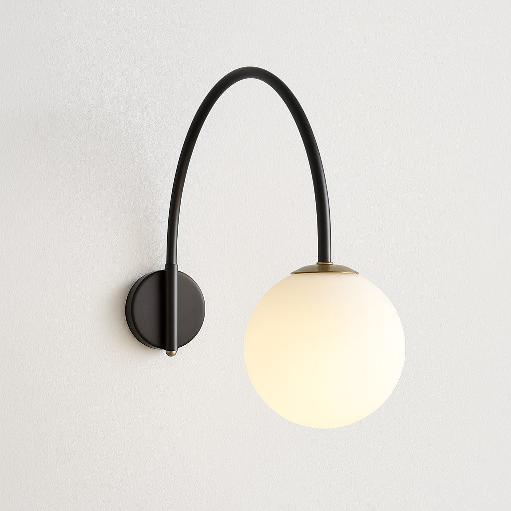 Luminária Arandela Moderna Minimalista Bola Globo Vidro Angle