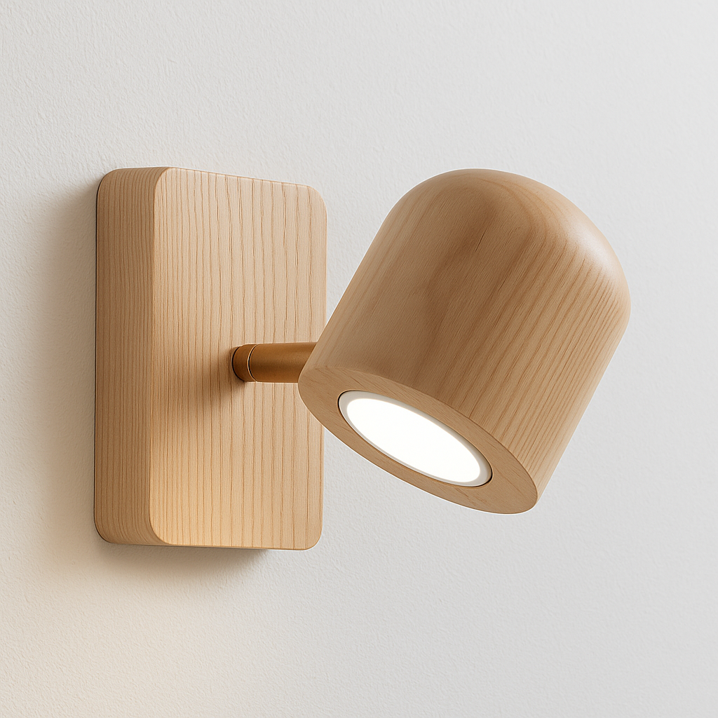 Luminária Arandela Moderna Minimalista Articulada Madeira Rivera
