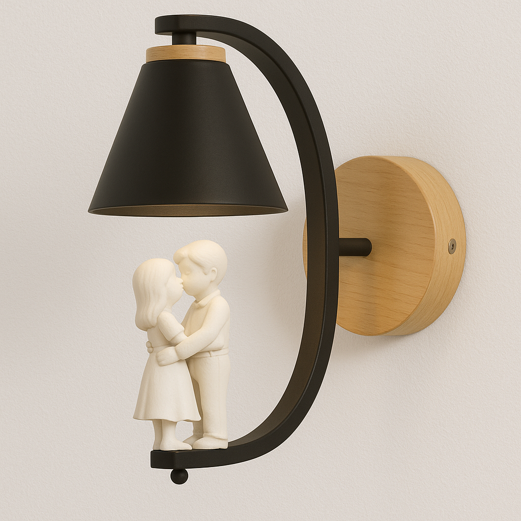 Luminária Arandela Moderna Retrô Infantil Madeira Metal Delight