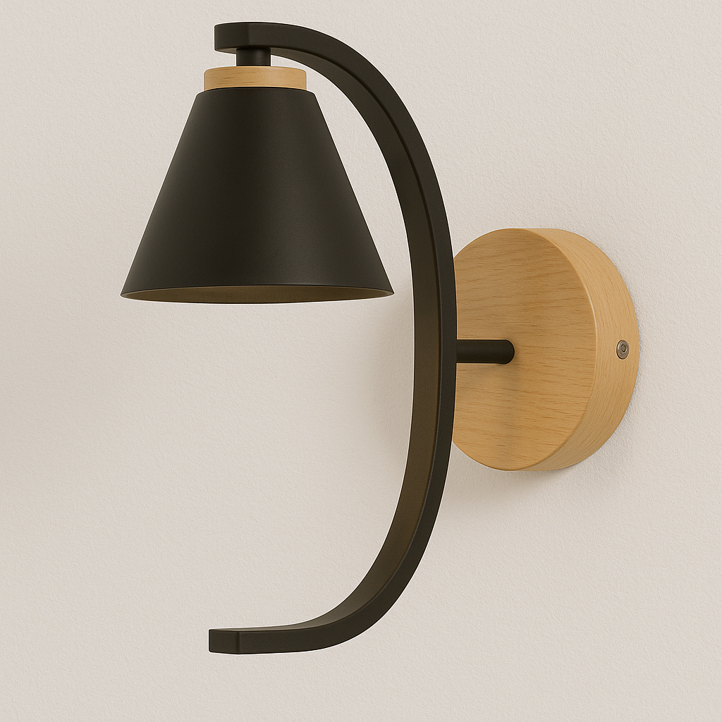 Luminária Arandela Moderna Retrô Infantil Madeira Metal Delight