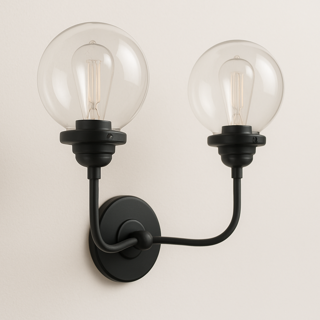 Luminária Arandela Minimalista Metal Vidro Symme