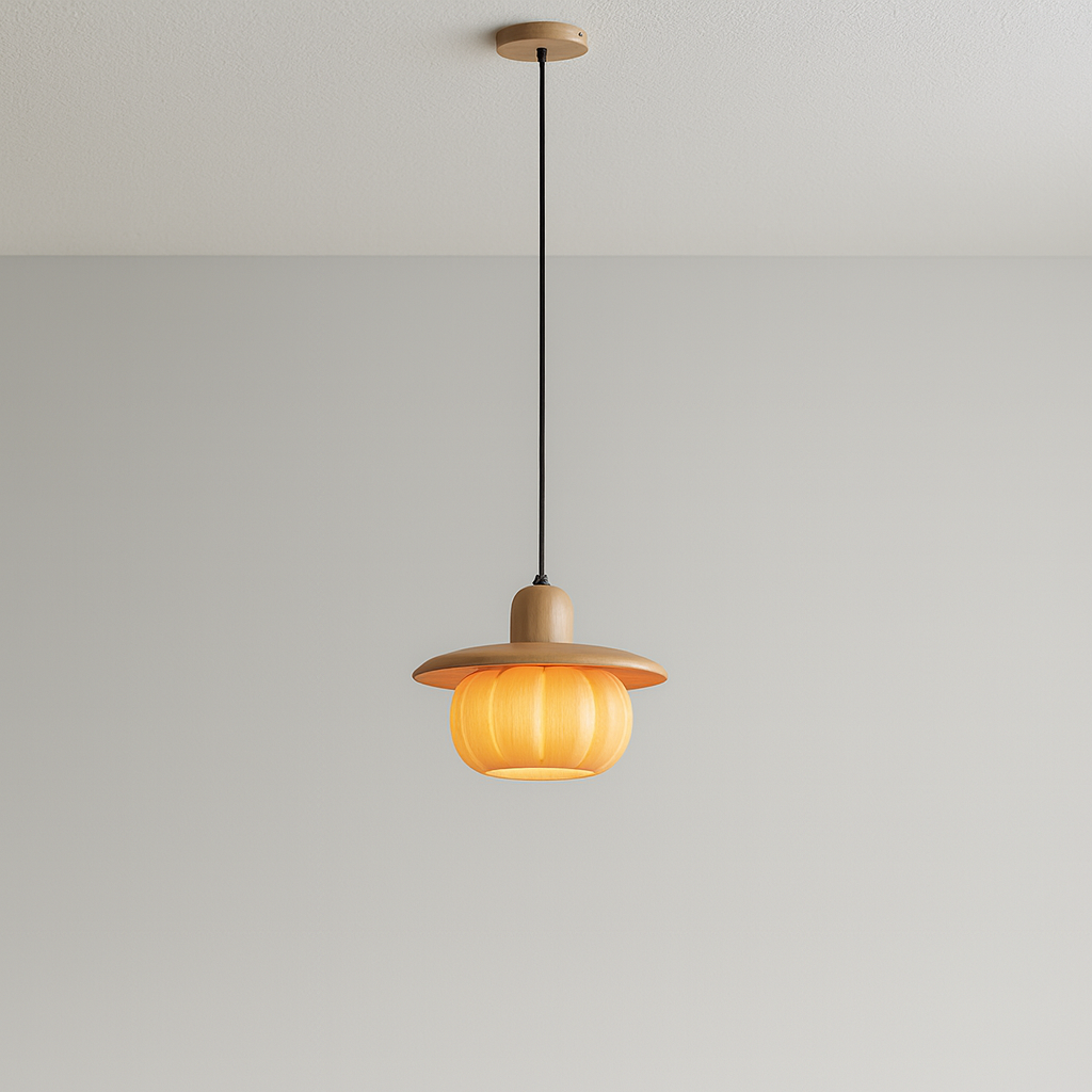 Luminária Pendente Moderna Minimalista Resina Madeira Metal Sisli