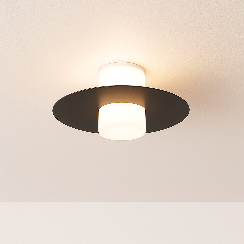 Luminária Plafon Moderna Minimalista LED Metal Vidro Hyllie