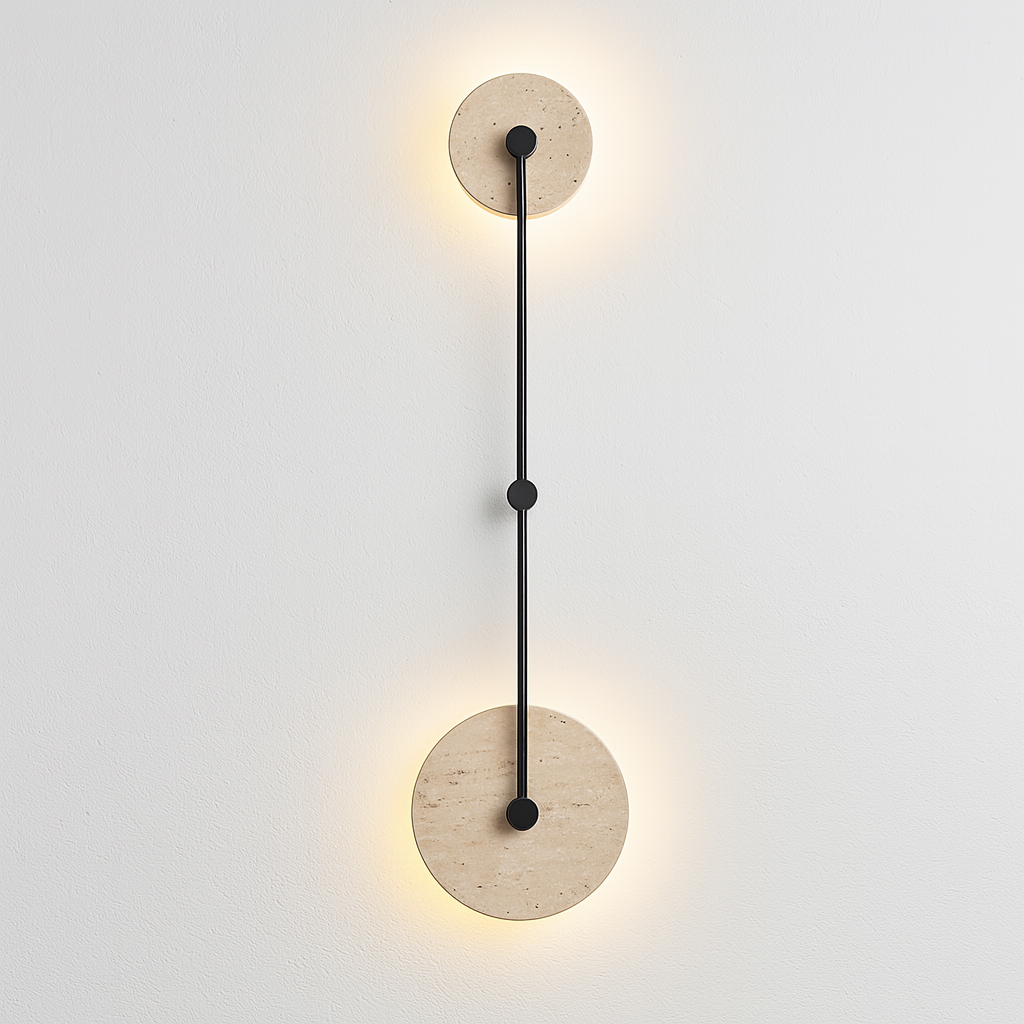 Luminária Arandela Moderna Minimalista Mármore Travertino Allun