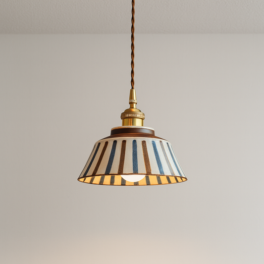 Luminária Pendente Moderna Minimalista Cerâmica Metal Deva