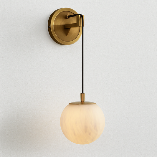 Luminária Arandela Moderna Minimalista Metal Mármore Faget