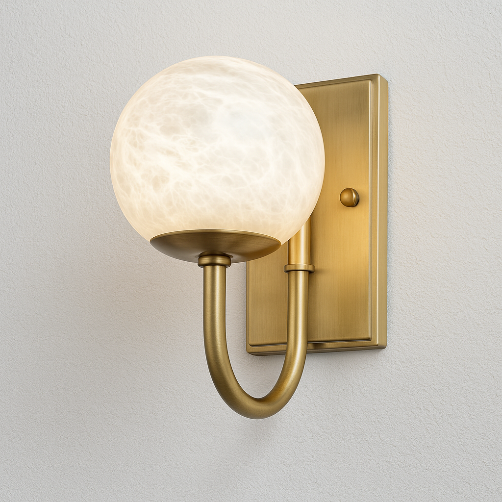 Luminária Arandela Moderna Minimalista LED Metal Mármore Frasin