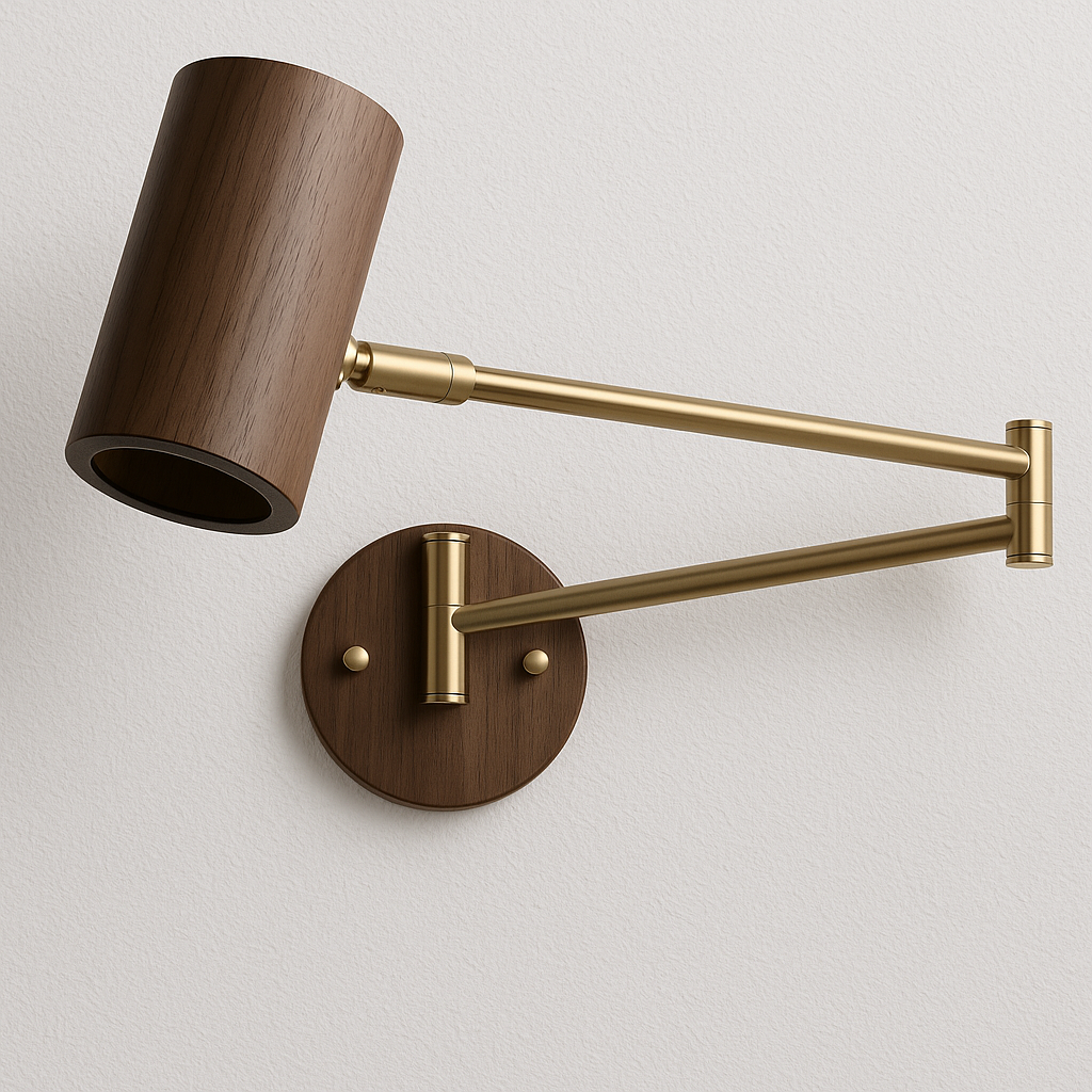  Luminária Arandela Moderna Minimalista LED Madeira Metal Fieto