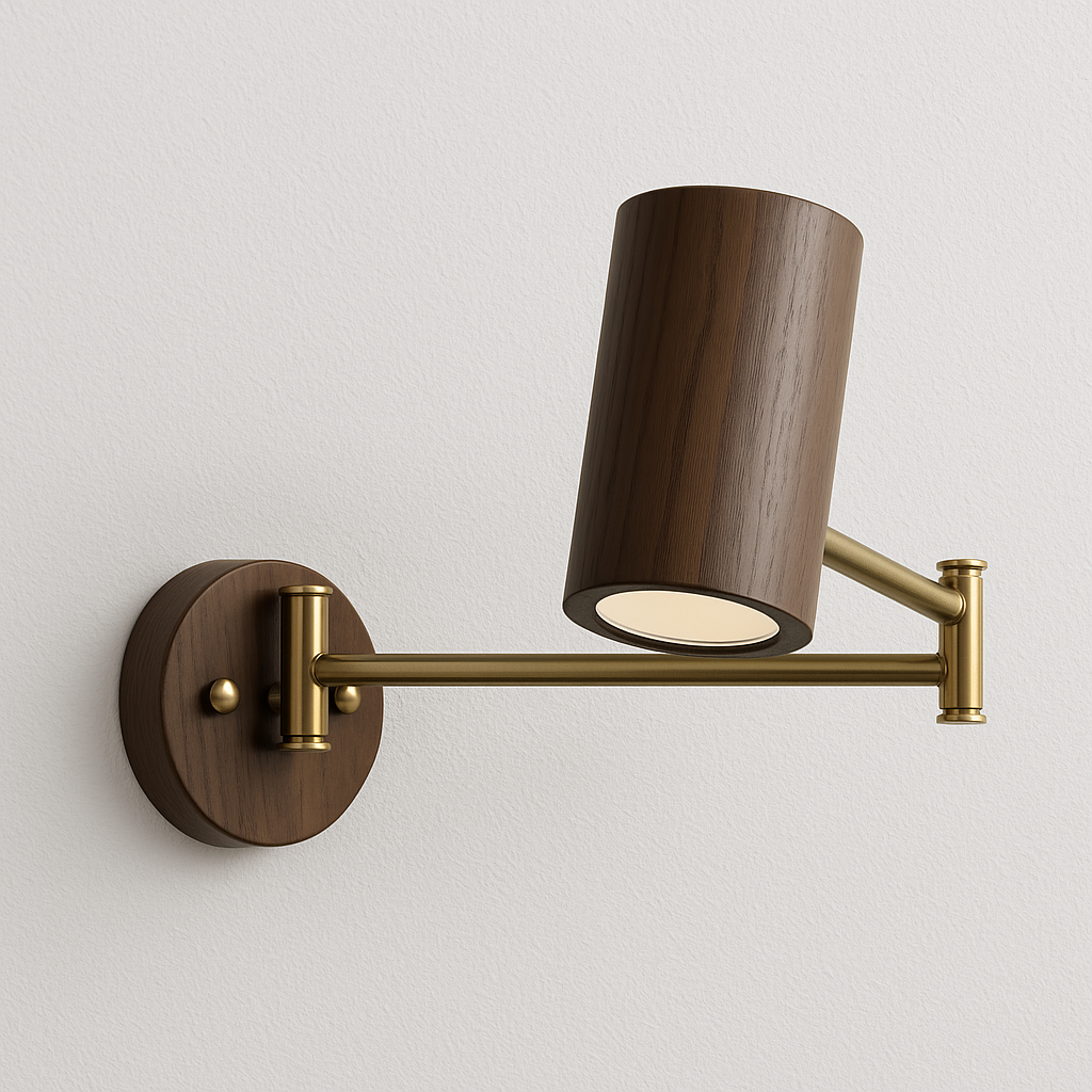  Luminária Arandela Moderna Minimalista LED Madeira Metal Fieto