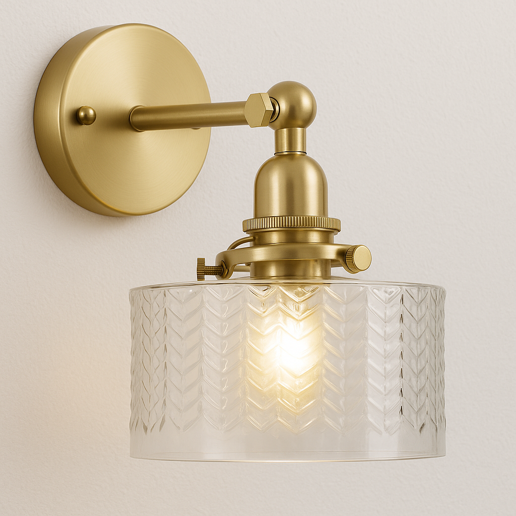 Luminária Arandela Moderna Clássica Metal Vidro Articulada Topaz