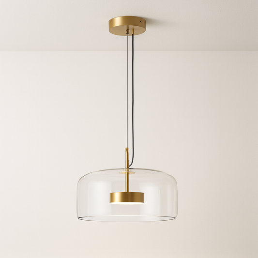 Luminária Pendente Moderna Minimalista Metal Vidro Gnitti