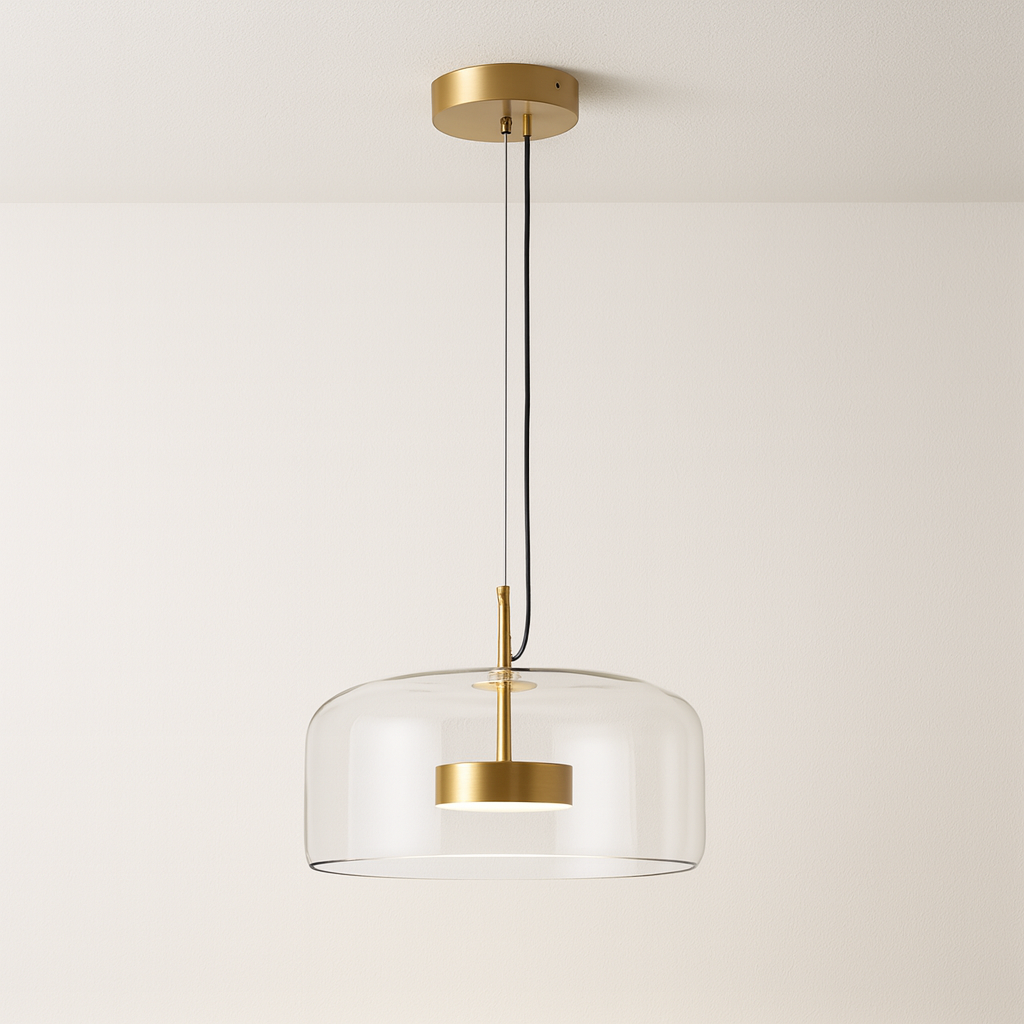 Luminária Pendente Moderna Minimalista Metal Vidro Gnitti
