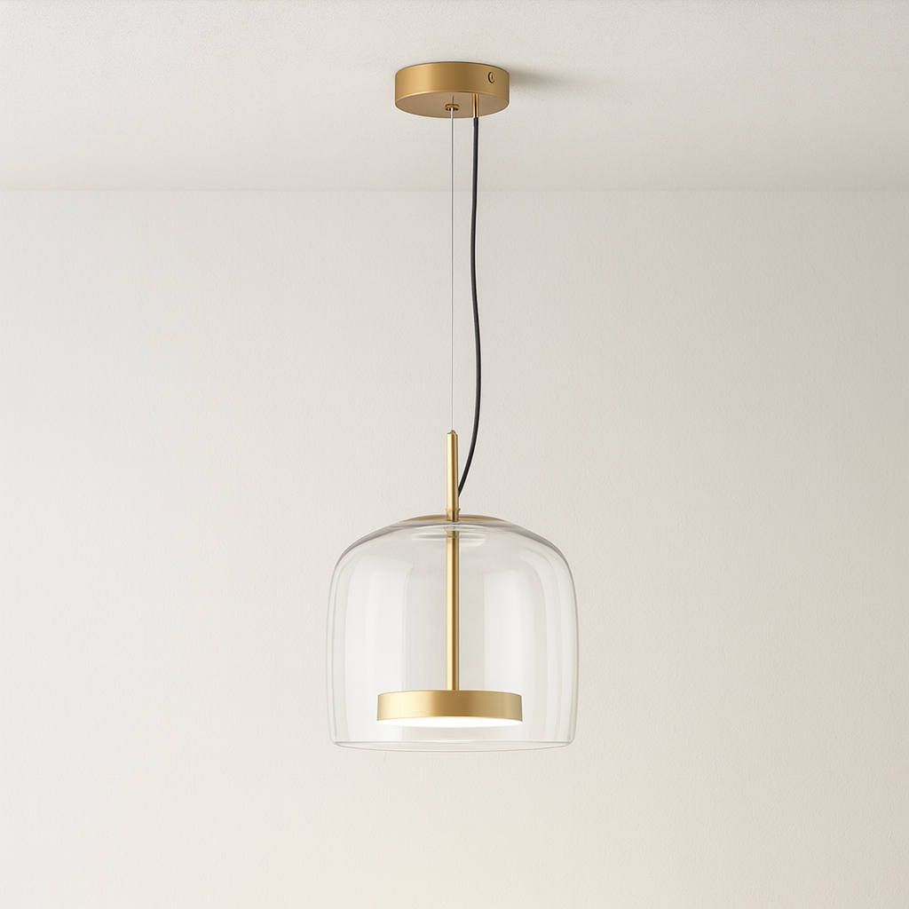 Luminária Pendente Moderna Minimalista Metal Vidro Gnitti