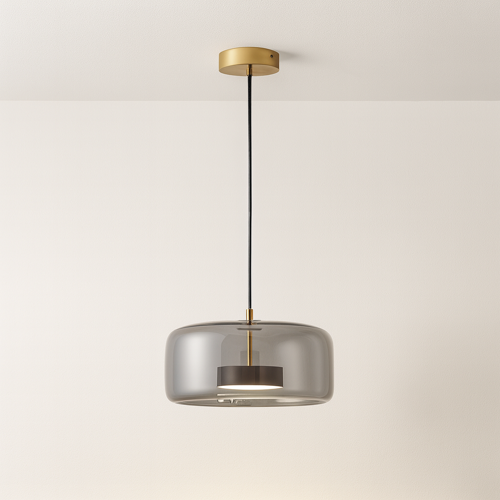 Luminária Pendente Moderna Minimalista Metal Vidro Gnitti