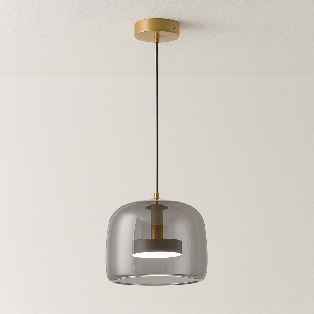 Luminária Pendente Moderna Minimalista Metal Vidro Gnitti