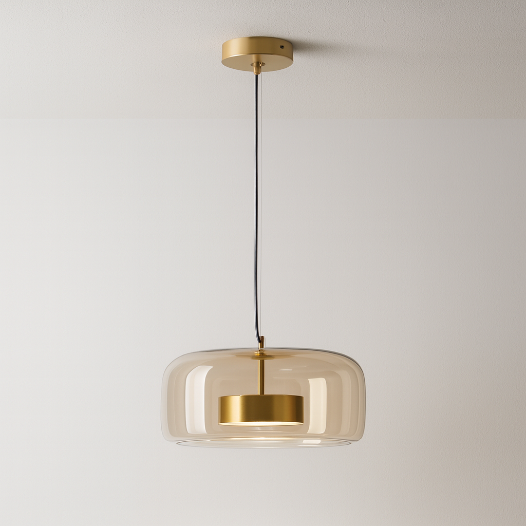 Luminária Pendente Moderna Minimalista Metal Vidro Gnitti