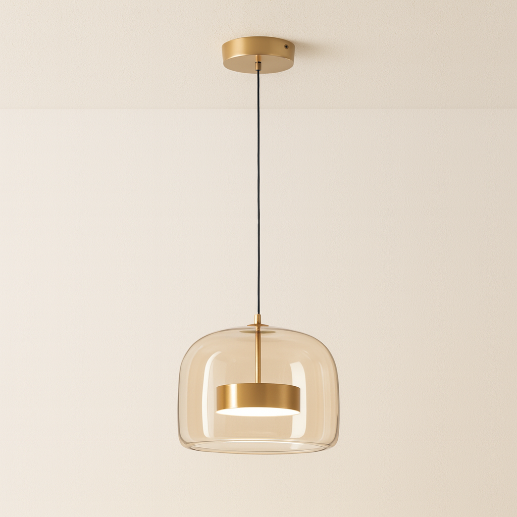 Luminária Pendente Moderna Minimalista Metal Vidro Gnitti