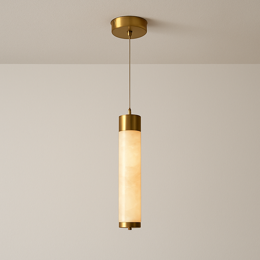 Luminária Pendente Moderna Minimalista LED Metal Mármore Faisal