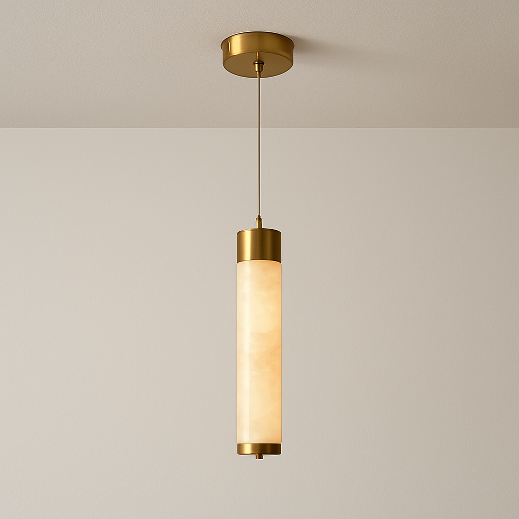 Luminária Pendente Moderna Minimalista LED Metal Mármore Faisal