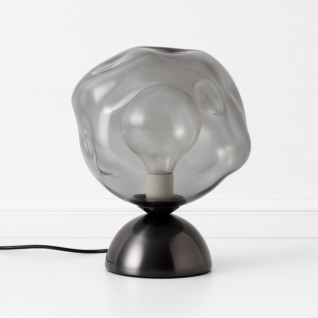 Luminária Abajur Moderna Minimalista Metal Vidro Zagaz