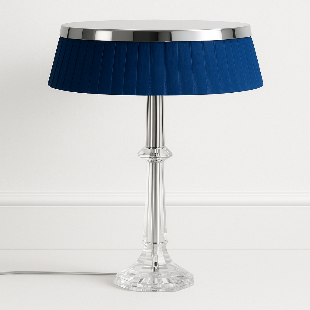 Luminária de Mesa Abajur Moderna Minimalista Metal Vidro Tecido Falazi