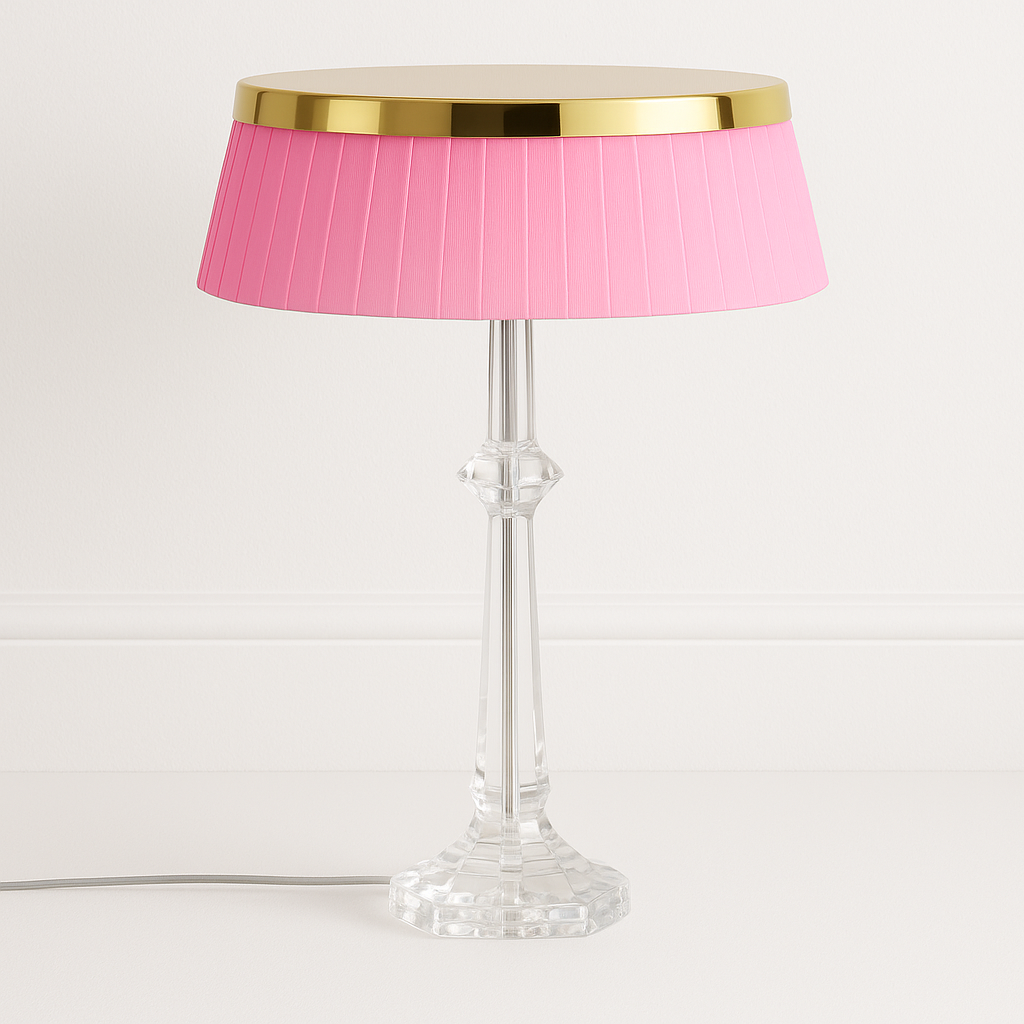 Luminária de Mesa Abajur Moderna Minimalista Metal Vidro Tecido Falazi