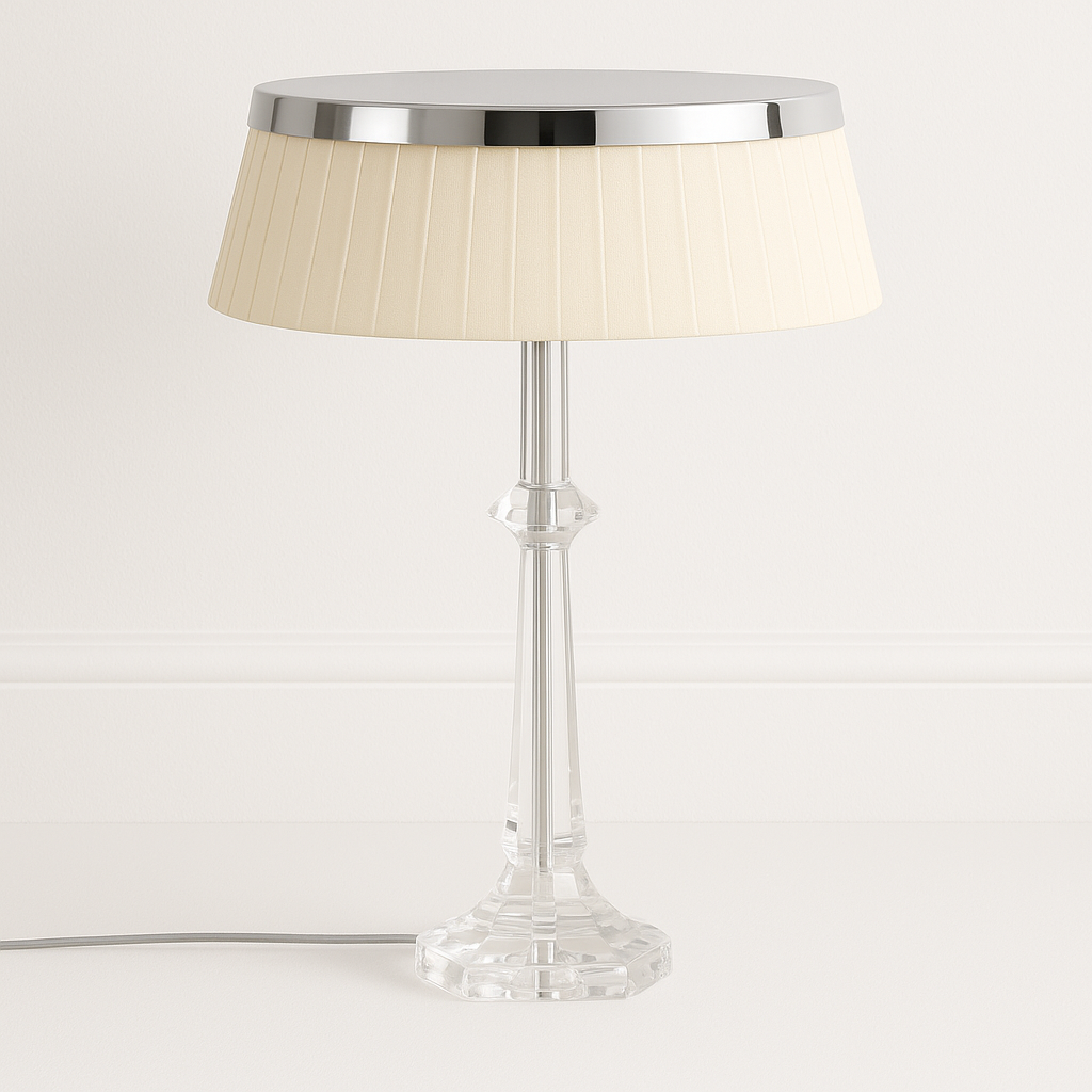 Luminária de Mesa Abajur Moderna Minimalista Metal Vidro Tecido Falazi