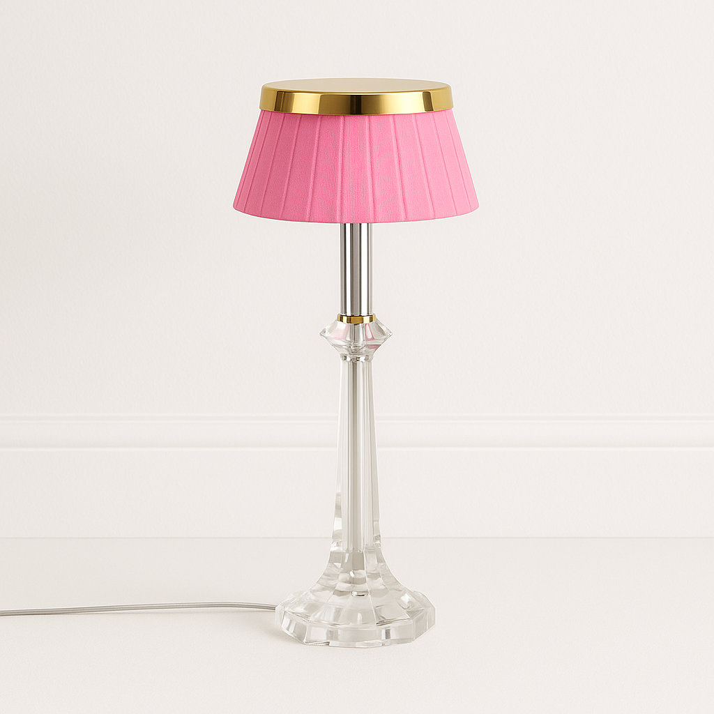 Luminária de Mesa Abajur Moderna Minimalista Metal Vidro Tecido Falazi