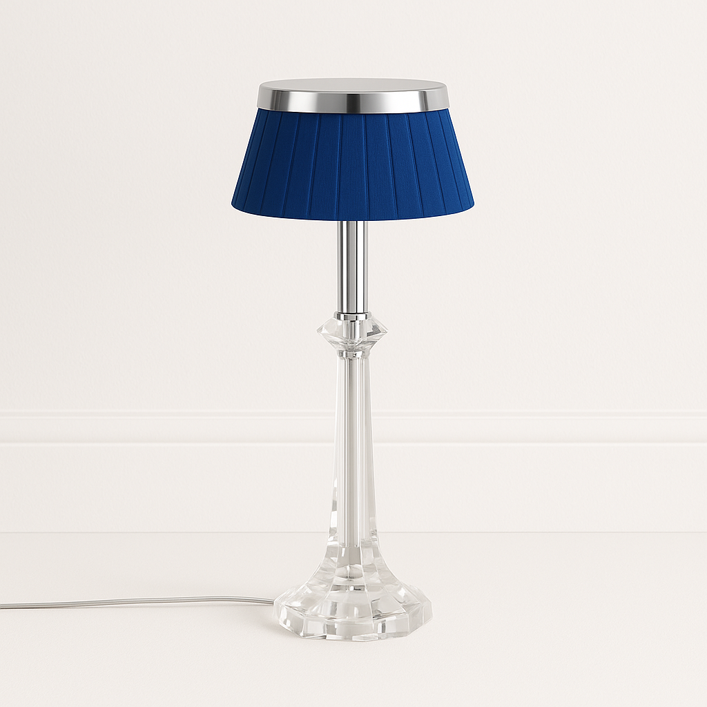 Luminária de Mesa Abajur Moderna Minimalista Metal Vidro Tecido Falazi