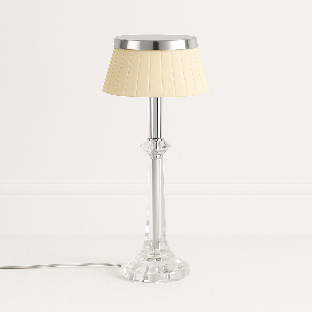Luminária de Mesa Abajur Moderna Minimalista Metal Vidro Tecido Falazi