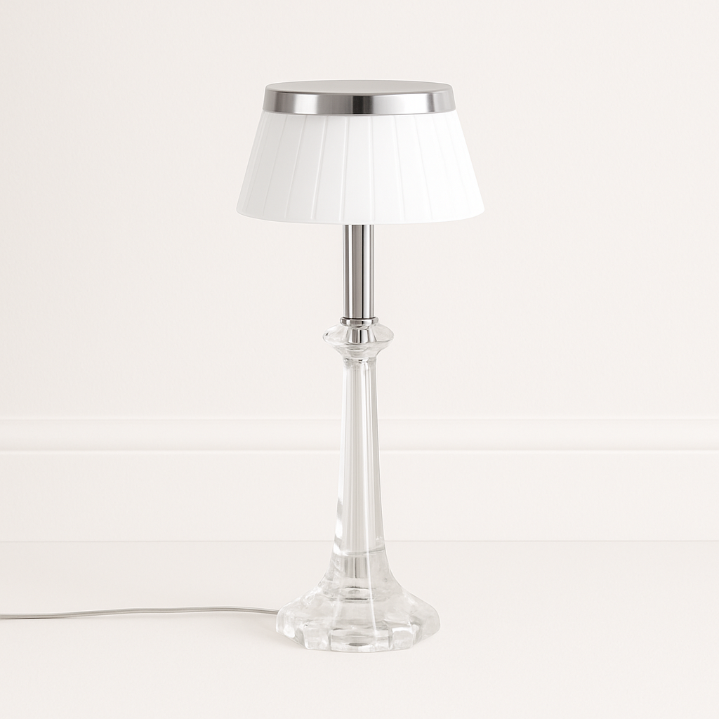 Luminária de Mesa Abajur Moderna Minimalista Metal Vidro Tecido Falazi