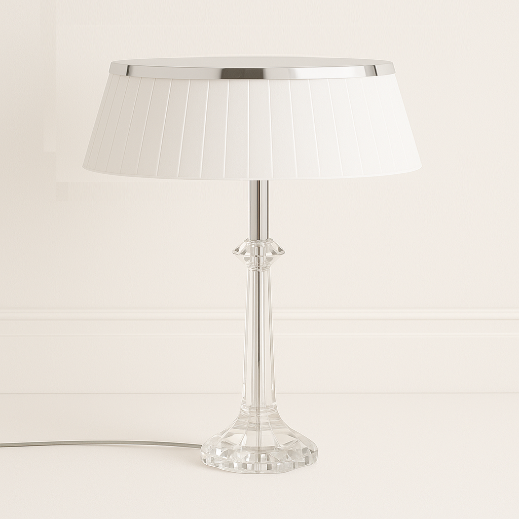 Luminária de Mesa Abajur Moderna Minimalista Metal Vidro Tecido Falazi