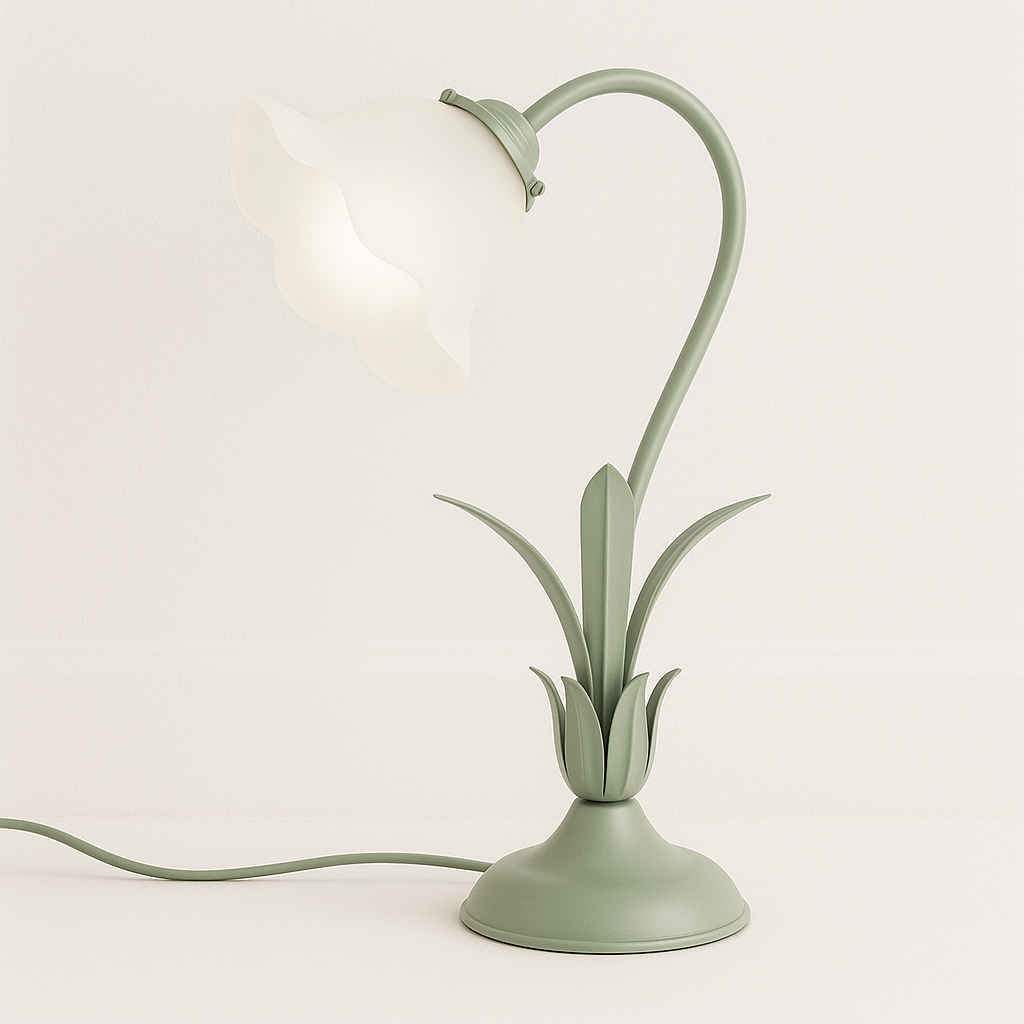 Luminária de Mesa Abajur Moderna Minimalista Acrílico Floral Garden