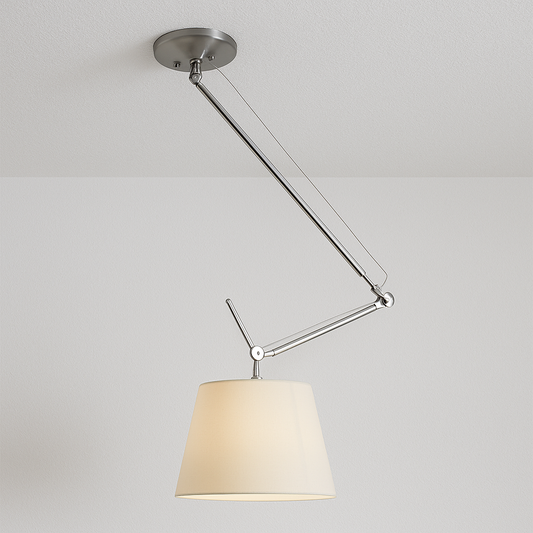 Luminária Pendente Moderna Minimalista Articulada Tecido Metal Jadore