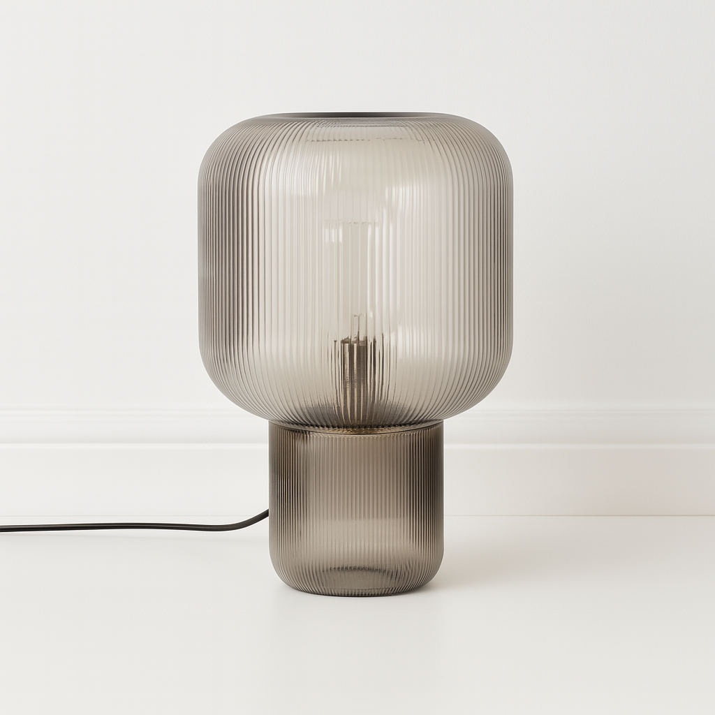 Luminária De Mesa Abajur Minimalista Vidro Aruni