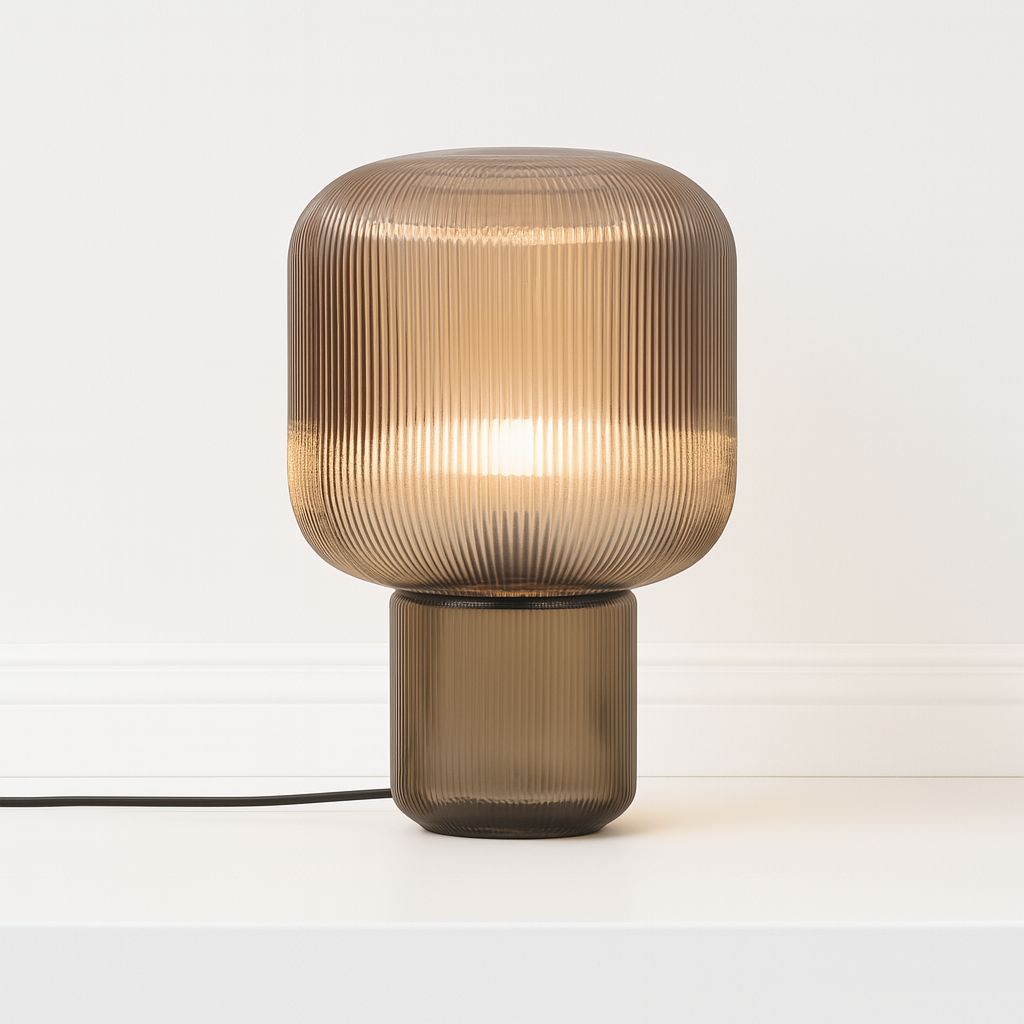Luminária De Mesa Abajur Minimalista Vidro Aruni