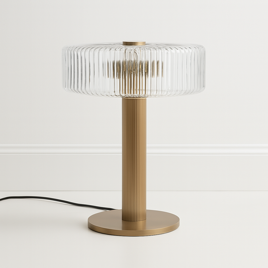 Luminária De Mesa Abajur Moderna Minimalista Vidro Metal Kayo