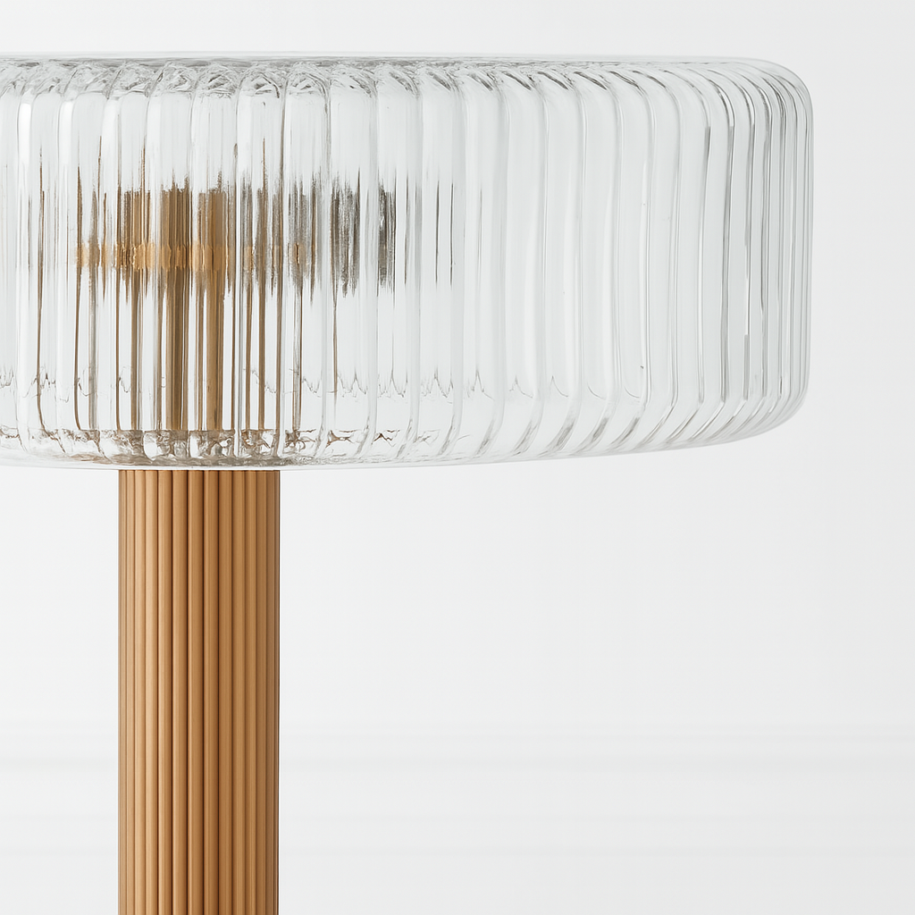 Luminária De Mesa Abajur Moderna Minimalista Vidro Metal Kayo