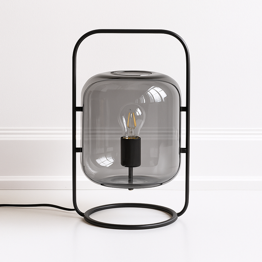 Luminária de Mesa Moderna Minimalista Metal Vidro Addoni