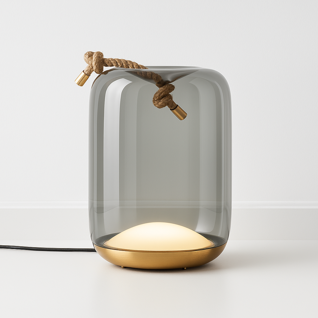 Luminária de Mesa Abajur Moderna Minimalista Vidro Noblesse
