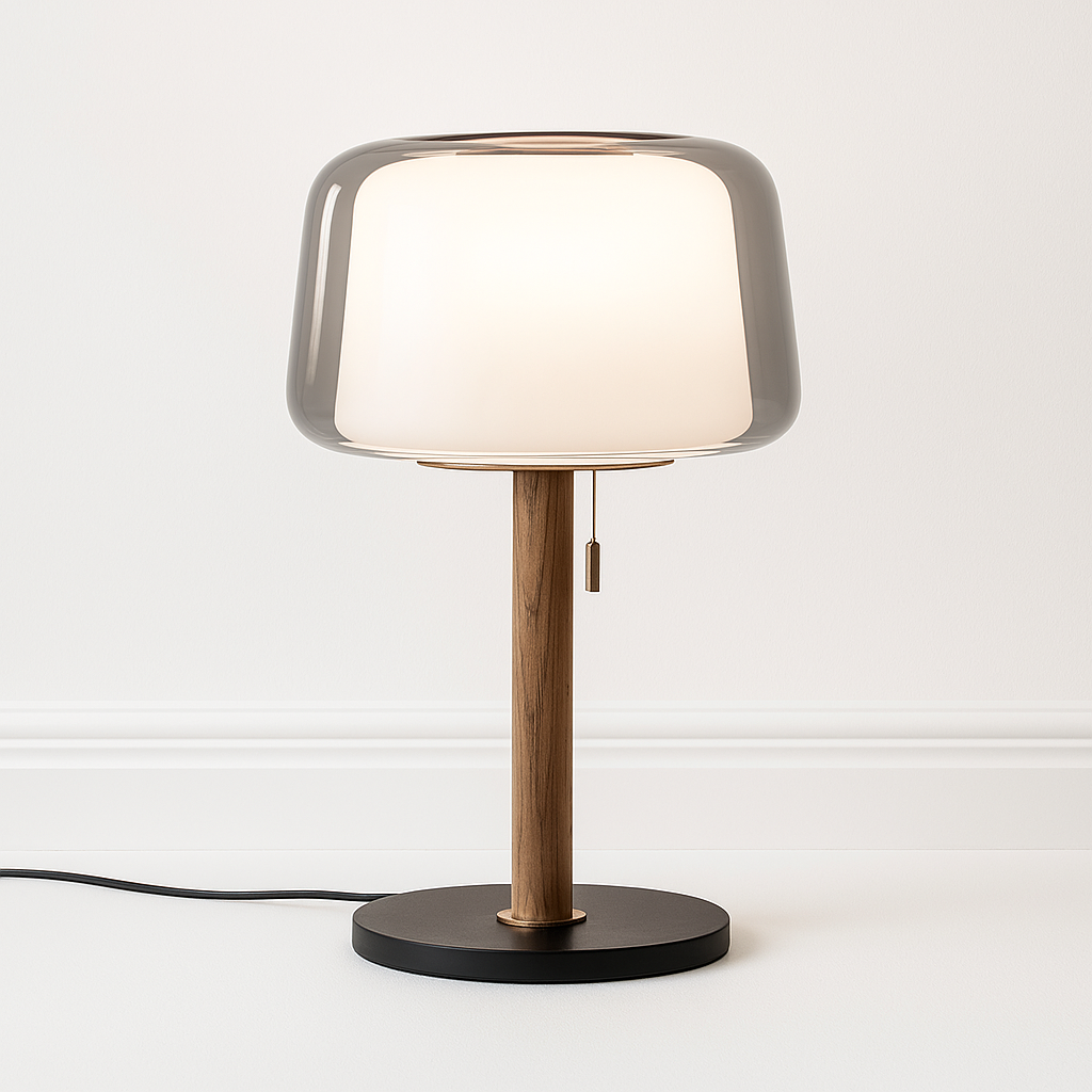 Luminária de Mesa Abajur Moderna Minimalista Vidro Zyn