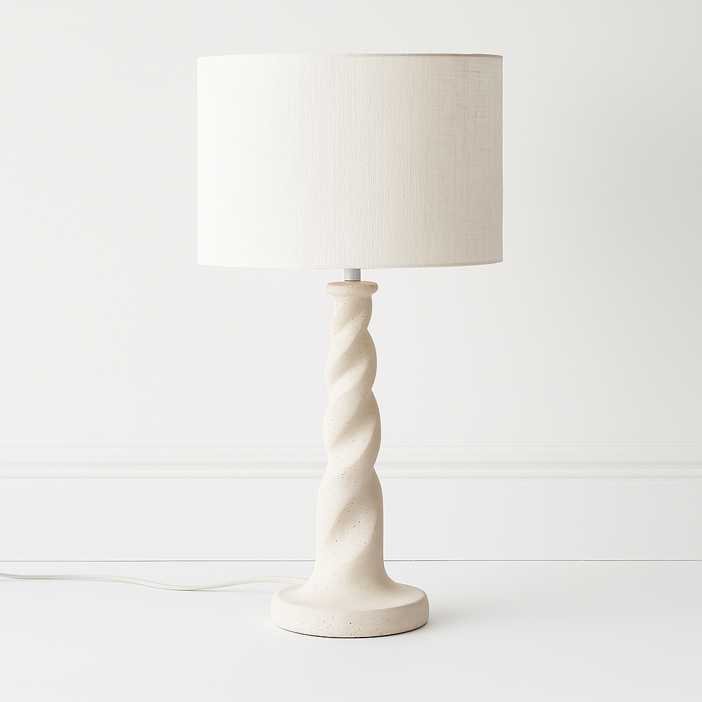 Luminária de Mesa Abajur Moderna Minimalista Tecido Momoo